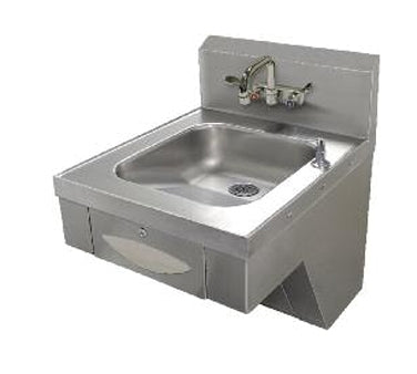Advance Tabco 7-PS-46 20" Wall Mounted Hand Sink w/ Wrist Faucet, Soap & Towel Dispenser-18 gauge