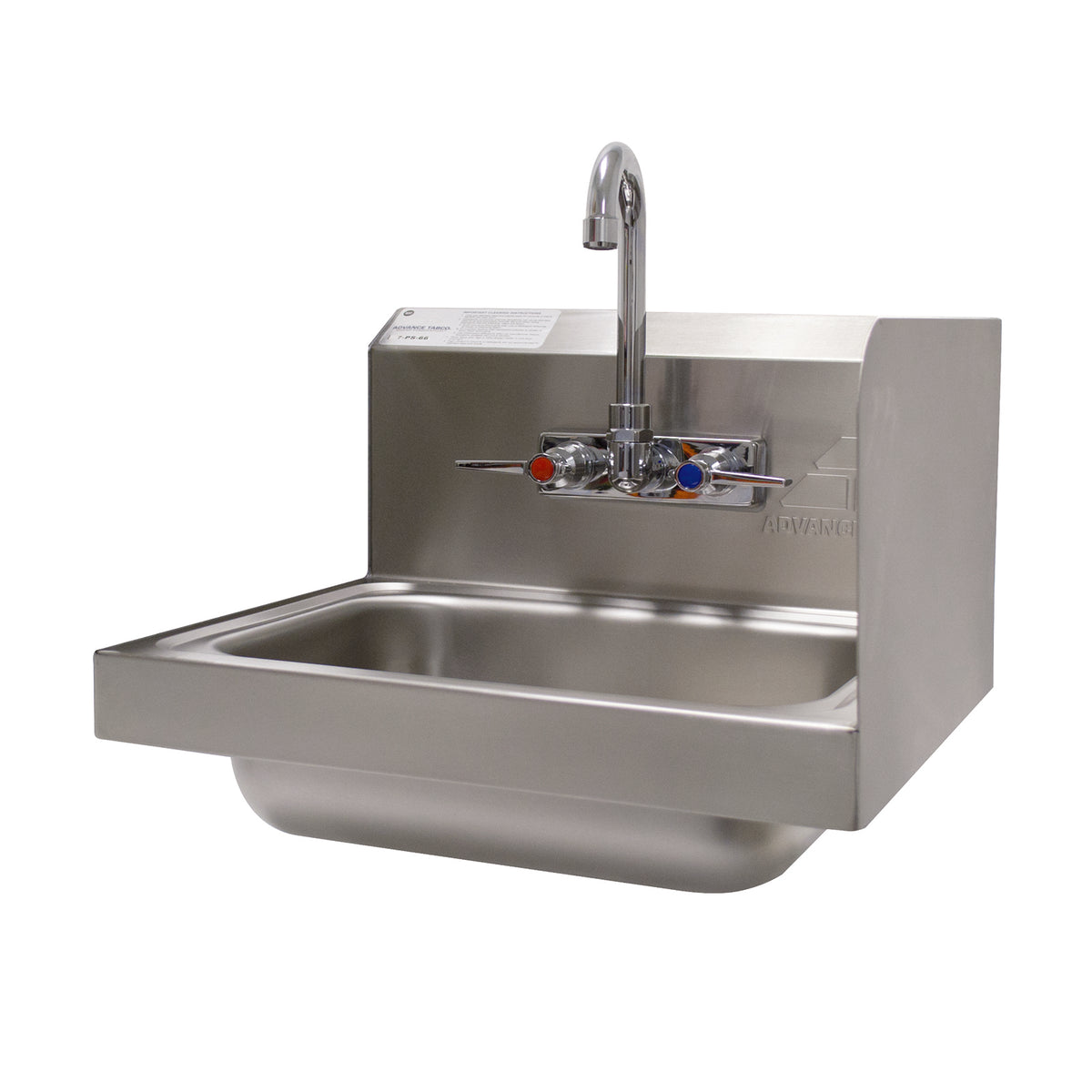 Advance Tabco 7-PS-66R 17" Wall Mounted Hand Sink with Faucet & Right Splash - 20 gauge