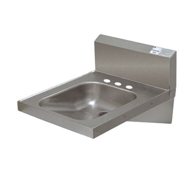 Advance Tabco 7-PS-75 20" Wall Mounted Hand Sink without Faucet - 18 gauge / 3 Hole Punched