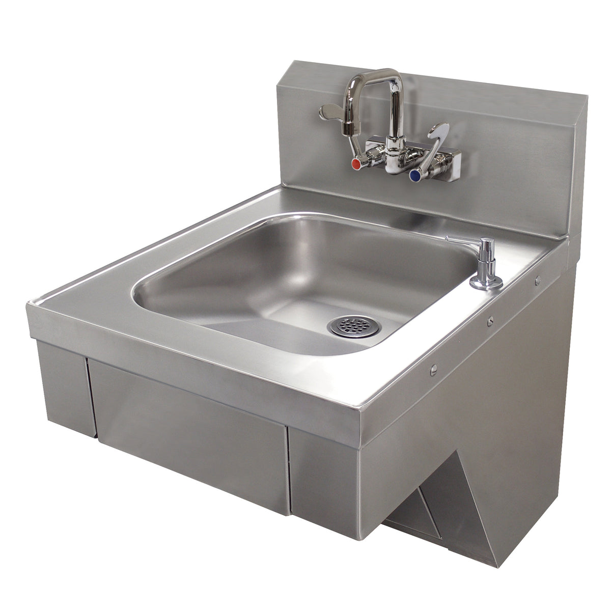 Advance Tabco 7-PS-77-W 20" Wall Mounted Hand Sink with Wrist Faucet & Soap Dispenser - 18 gauge