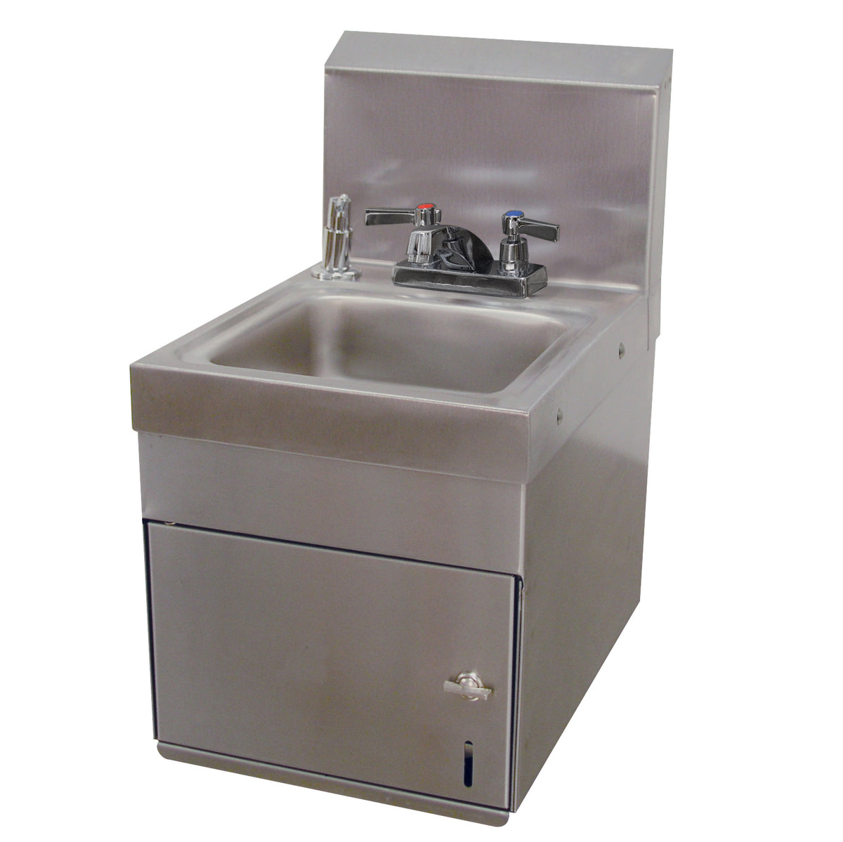 Advance Tabco 7-PS-88 12" Wall Mounted Hand Sink with Faucet, Soap & Towel Dispenser