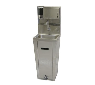 Advance Tabco 7-PS-95 17" Pedestal Mounted Hand Sink w/Hands Free Faucet,One Foot Valve & Dispensers