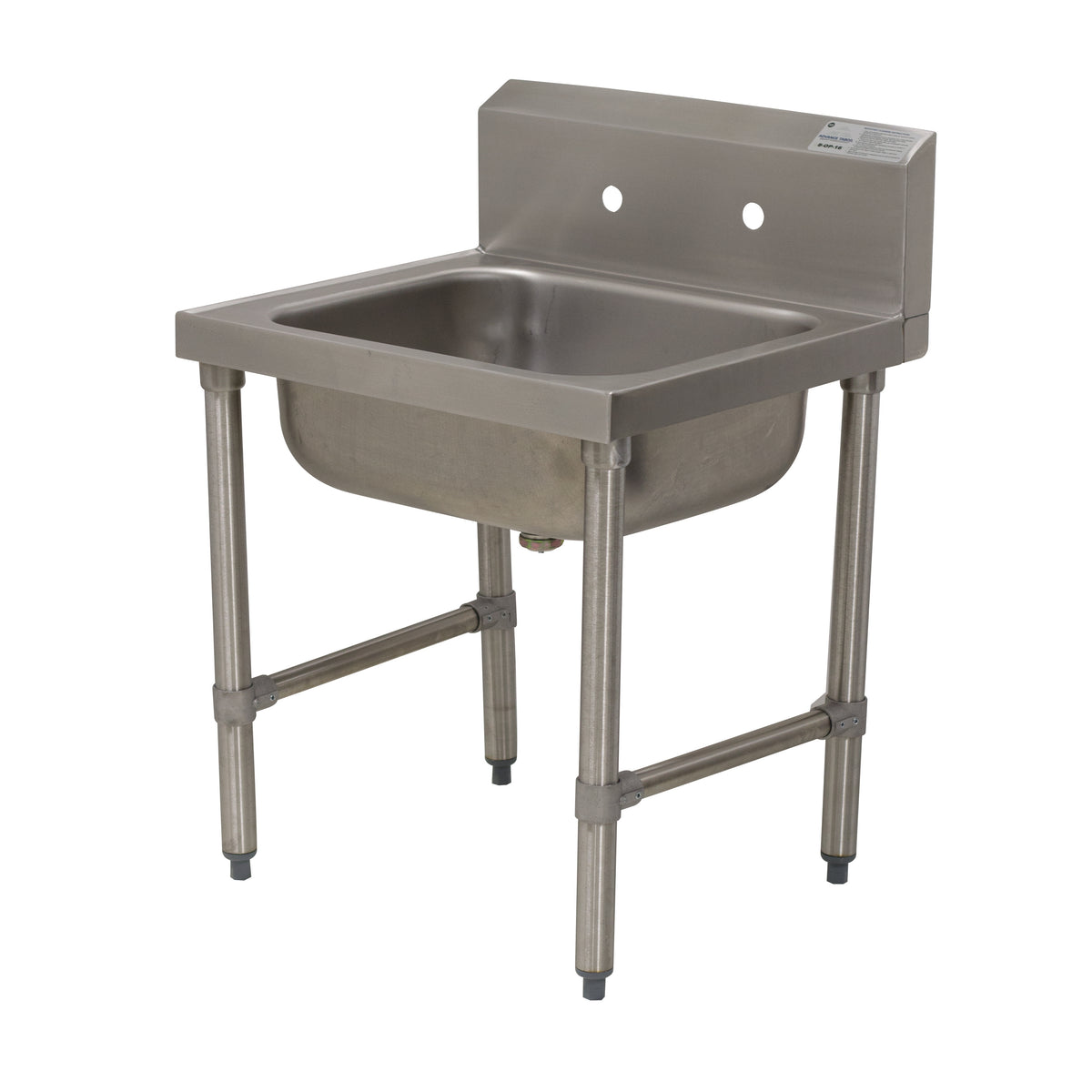 Advance Tabco 8-OP-16 25" One Compartment Sink, 20"W x 16"L Bowl Without Drainboards