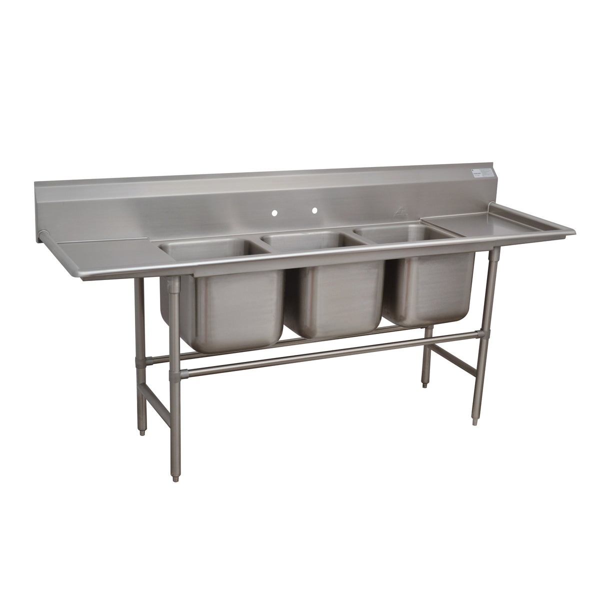 Advance Tabco 94-83-60-18RL 103" Three Compartment Sink, 20"W x 28"L Bowl With 2 Drainboards