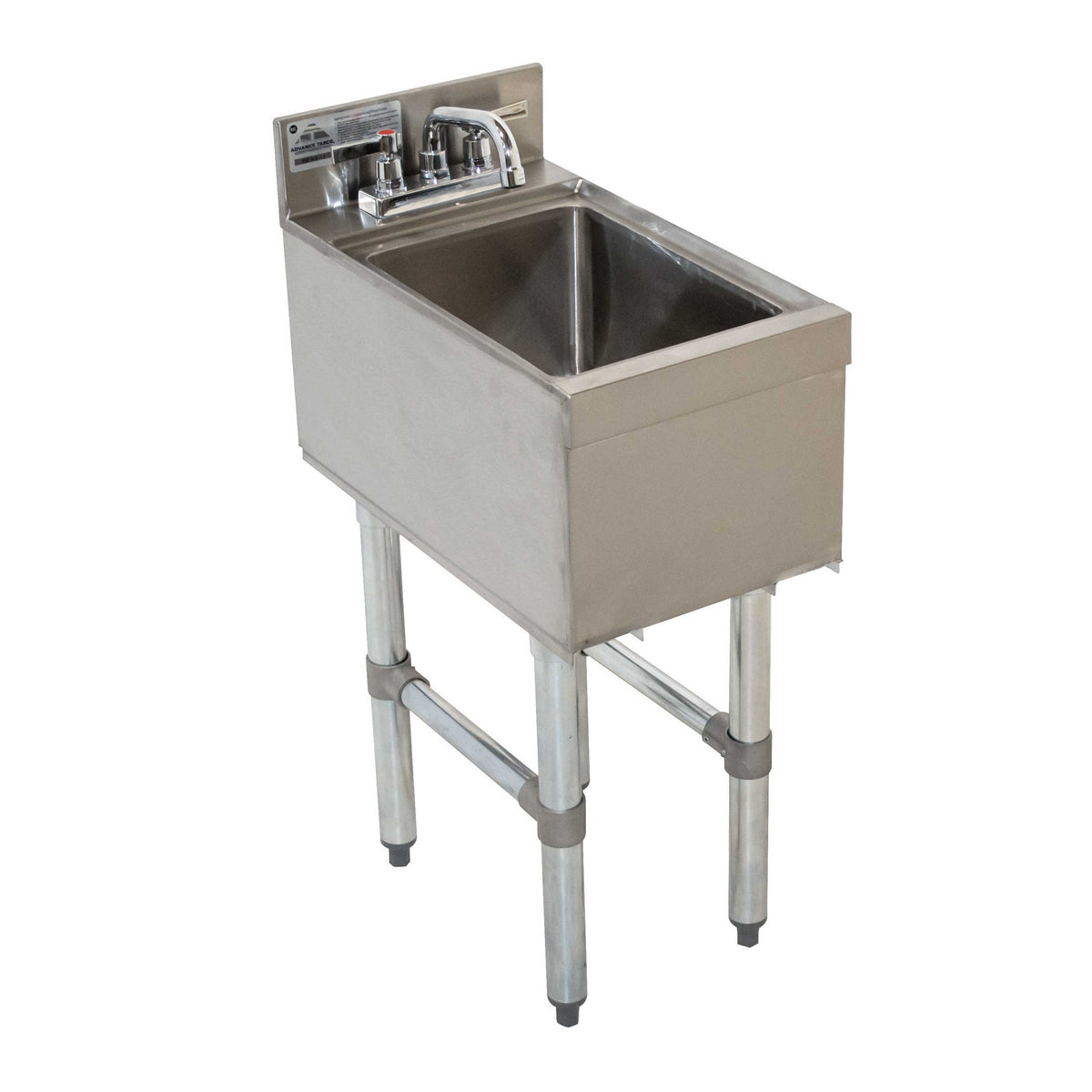 Advance Tabco CR-HS-12 12" Free Standing Underbar Hand Sink Unit with Deck Mount Faucet