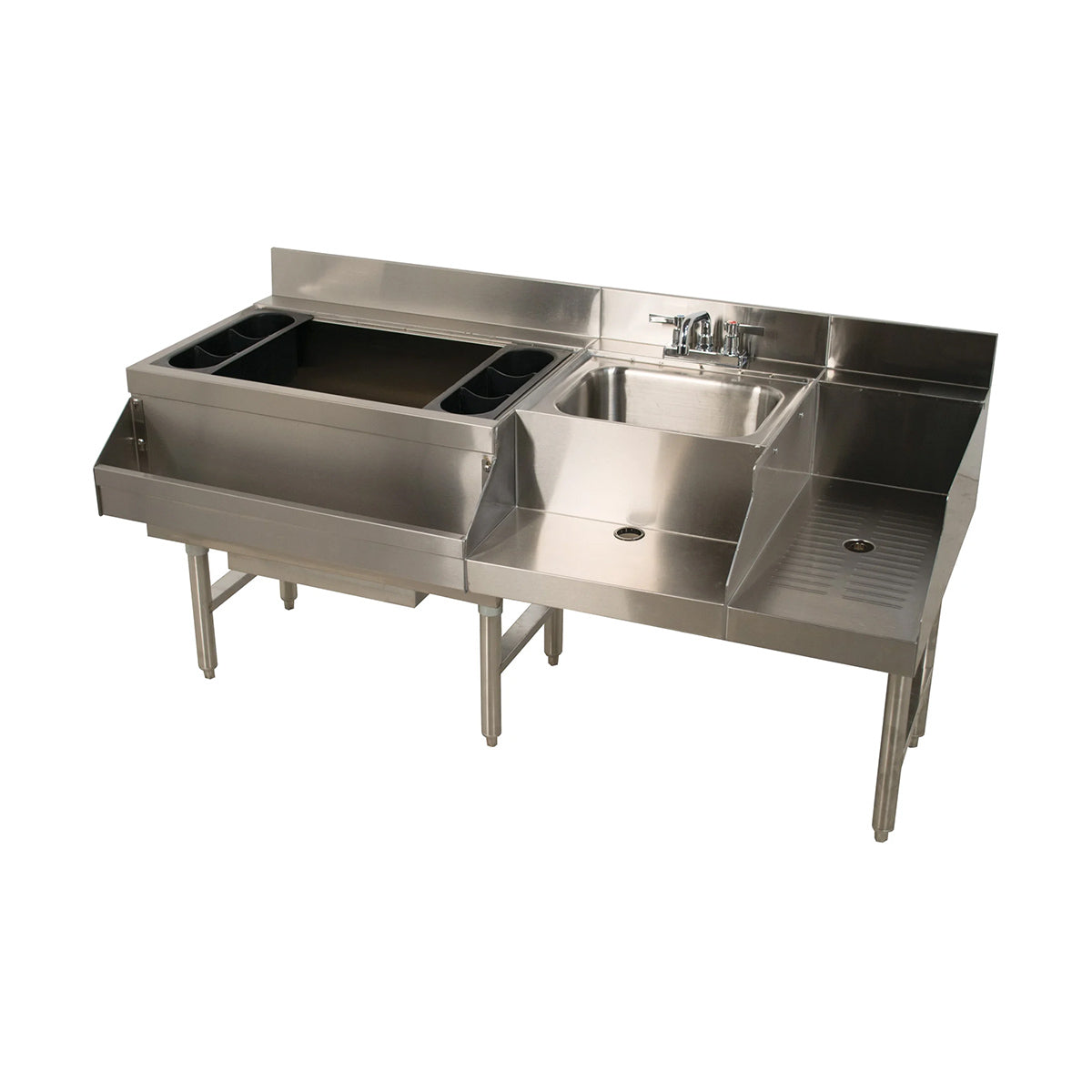 Advance Tabco CRU-60L 59" Blender Station Underbar Ice Bin/Cocktail Station, 98 lbs - Left