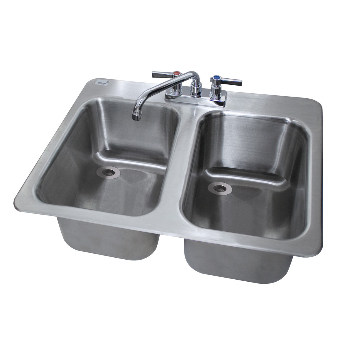 Advance Tabco DBS-2 Bar Sink, Drop-In, 2-Compartment, 25-1/2"W X 19"D (Overall)