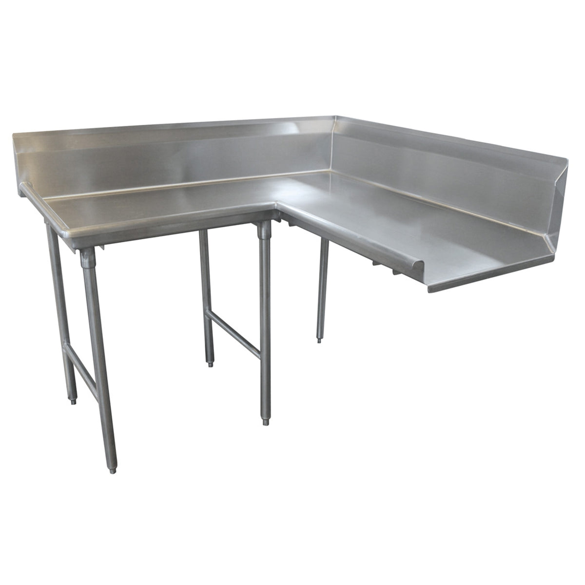 Advance Tabco DTC-K30-144L Korner-Clean "L" Shaped Dishtable w/ Left Table, 10.5" Backsplash