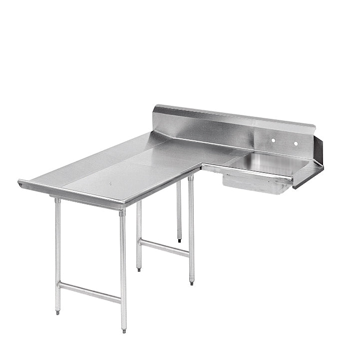 Advance Tabco DTS-D30-144L Soiled "L" Shaped Dishtable w/ Left Table, Pre-Rinse Sink, 10.5" Backsplash