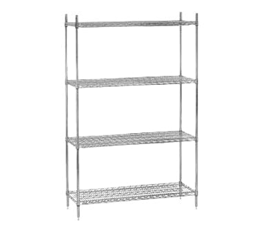 Advance Tabco ECC-2454 4 Shelf Chrome Wire Shelving Combo - 54"W x 24"D x 74"H