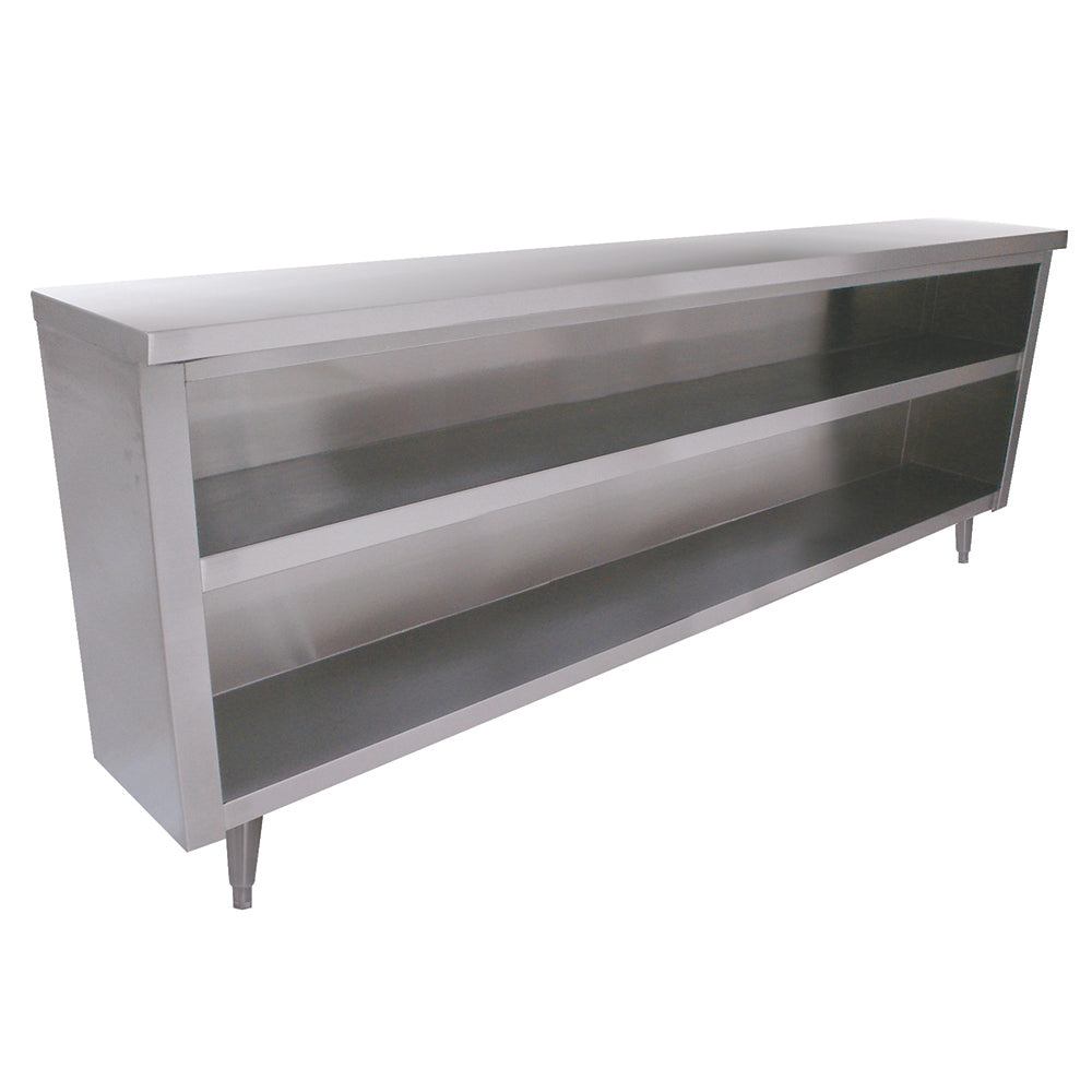 Advance Tabco EDC-1872-X 72"x18" Dish Cabinet Open Base with Mid-Shelf, 18 Gauge S.Steel