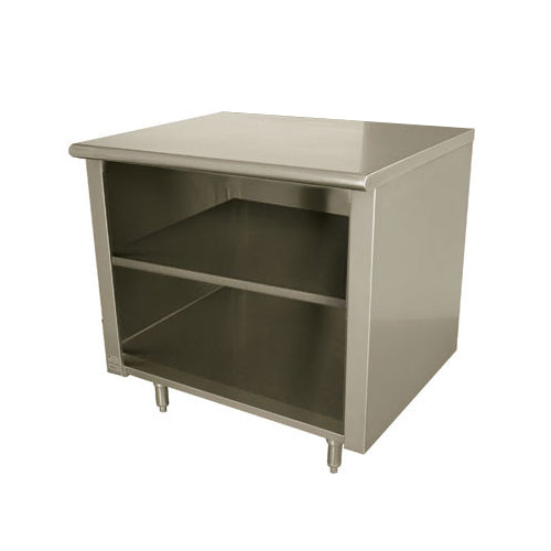 Advance Tabco EEB-SS-244M 48" Special Value Cabinet Base Open Front Work Table w/ Mid-Shelf