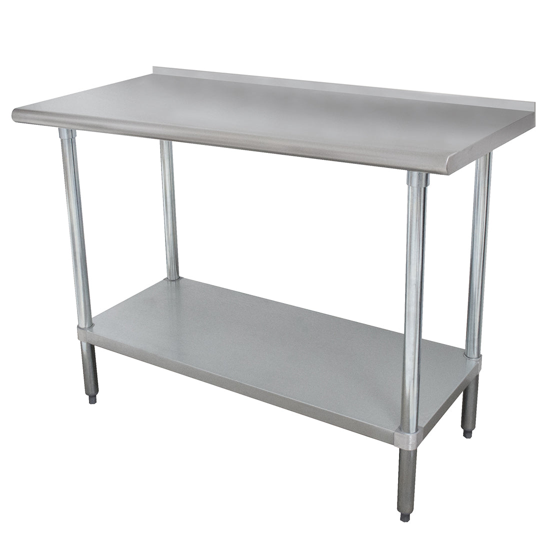 Advance Tabco FAG-362 24" Open Base Work Table, Galvanized Base / 1-1/2" Backsplash - Upturn