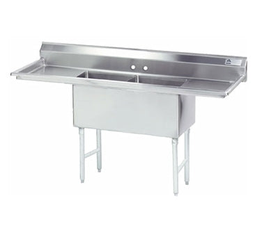 Advance Tabco FC-2-1824-18RL 72" Two Compartment Sink, 18"W x 24"L Bowl With 2 Drainboards