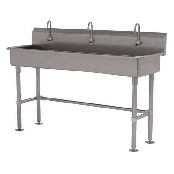 Advance Tabco FC-FM-60EFADA 60" Freestanding Multi-Station Hand Sink with e-Faucet - 16 gauge