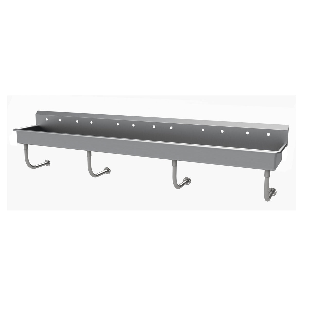 Advance Tabco FC-WM-120-ADA 120" Wall Mounted Multi-Station Hand Sink without Faucet - 16 gauge