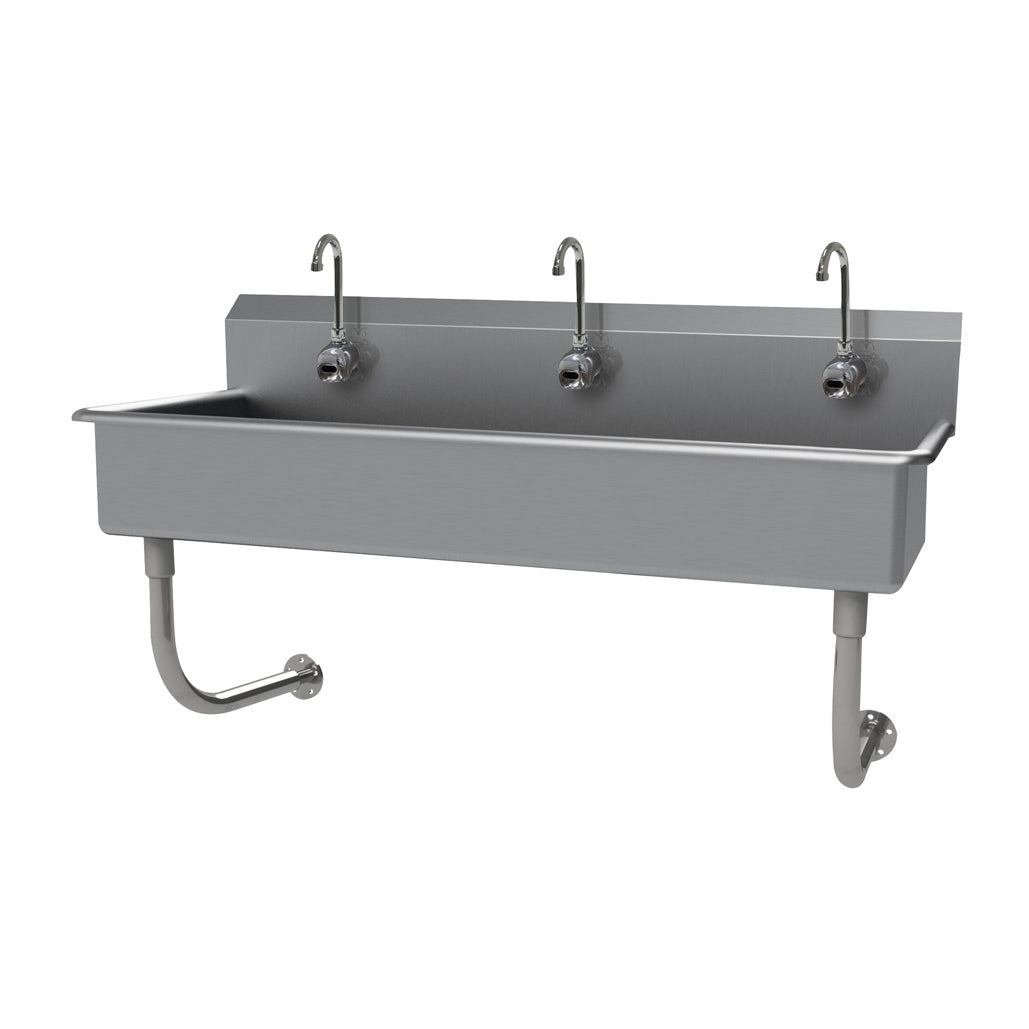 Advance Tabco FC-WM-60EF 60" Wall Mounted Multi-Station Hand Sink with e-Faucet - 16 gauge