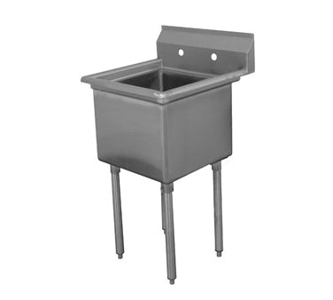 Advance Tabco FE-1-1812-X 23" One Compartment Sink, 18"W x 18"L Bowl Without Drainboards