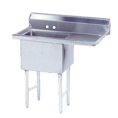 Advance Tabco FS-1-1620-18R 36" One Compartment Sink, 16"W x 20"L Bowl With Right-Hand Drainboards