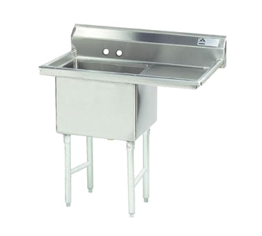 Advance Tabco FS-1-1824-24R 44" One Compartment Sink, 18"W x 24"L Bowl With Right-Hand Drainboards