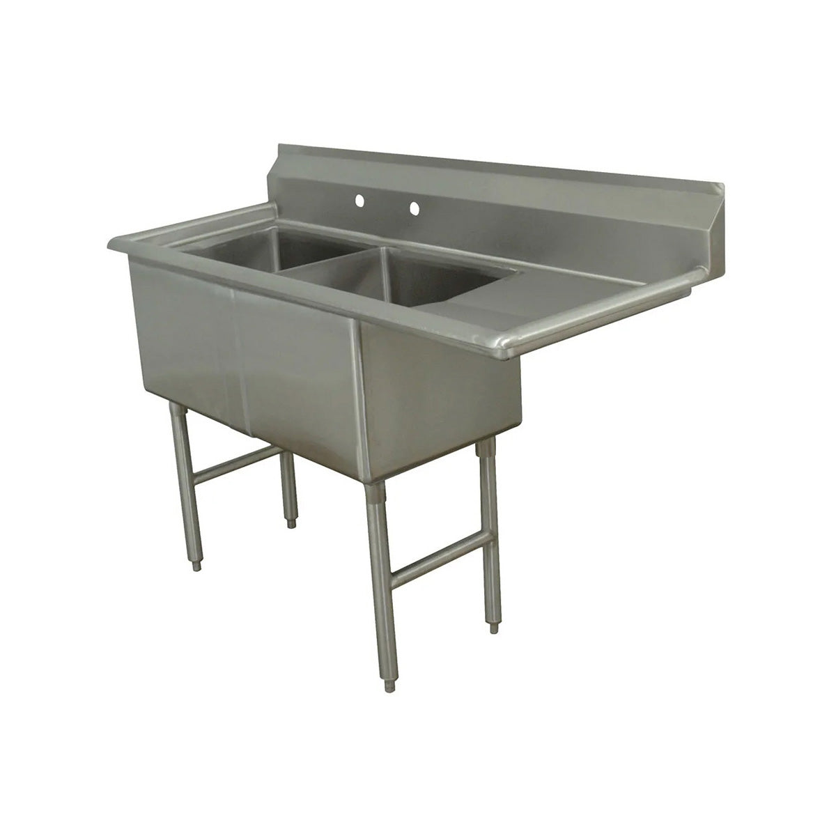 Advance Tabco FS-2-2030-18R 60" Two Compartment Sink, 20"W x 30"L Bowl With Right-Hand Drainboard