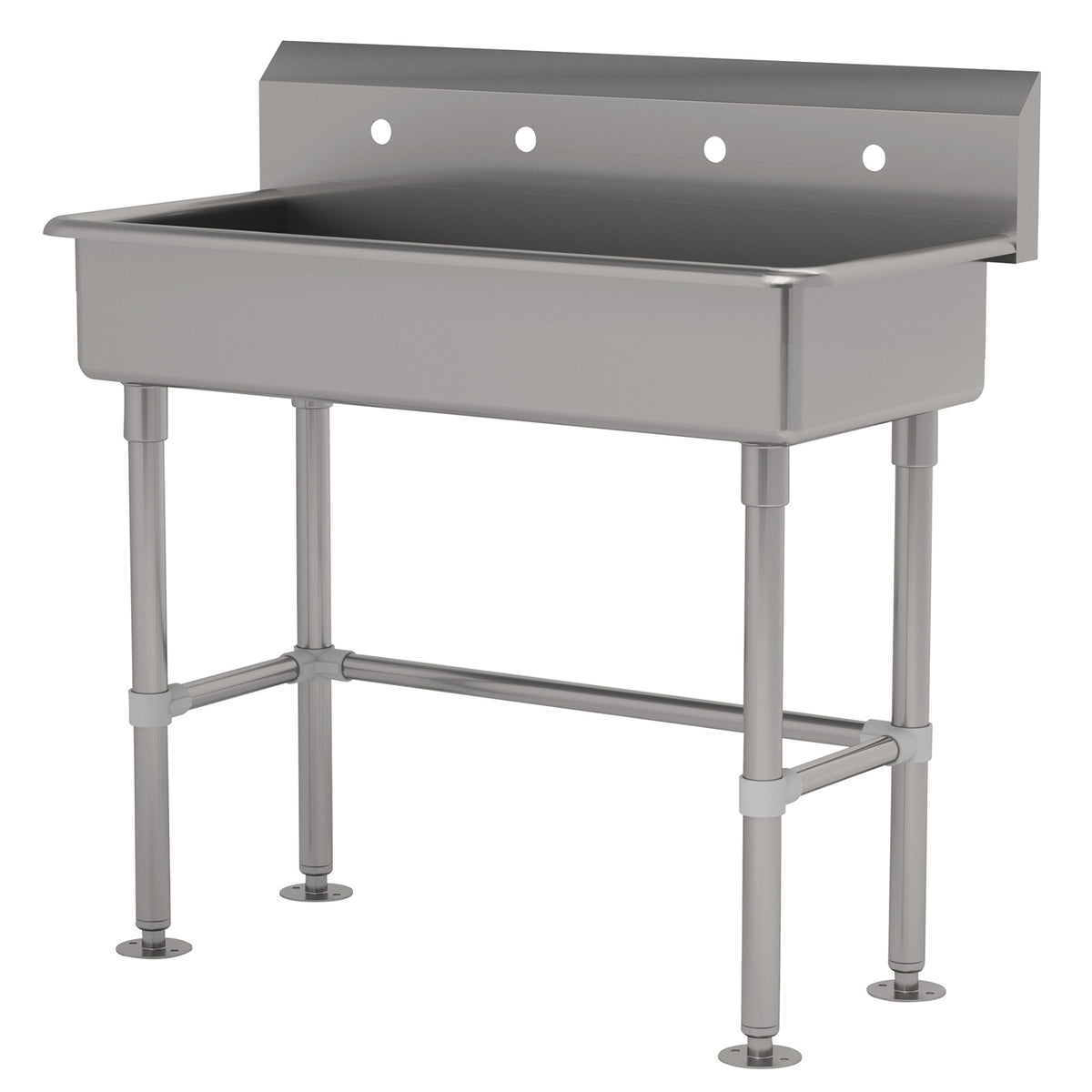Advance Tabco FS-FM-40-ADA 40" Freestanding Multi-Station Hand Sink without Faucet - 14 gauge