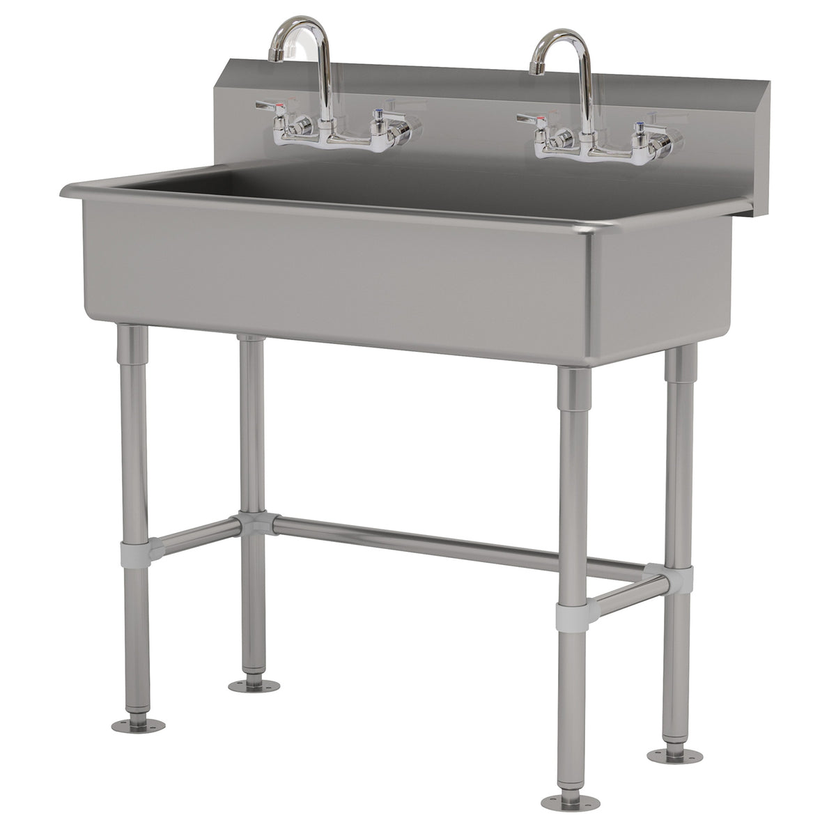 Advance Tabco FS-FM-40-F 40" Freestanding Multi-Station Hand Sink with Faucet - 14 gauge