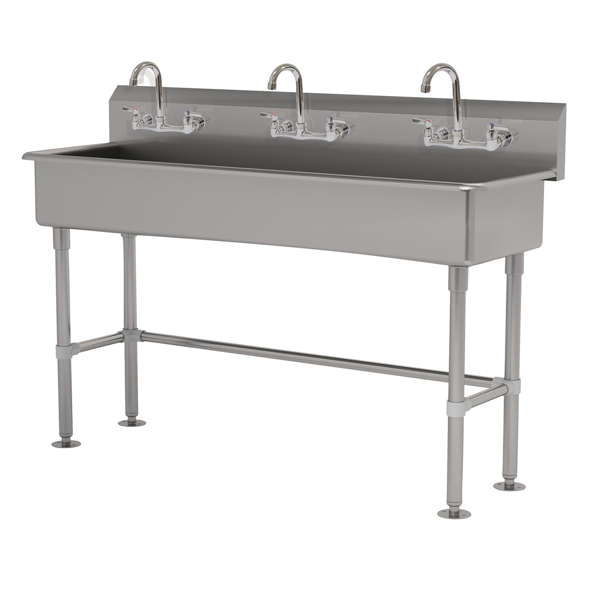 Advance Tabco FS-FM-60-F 60" Freestanding Multi-Station Hand Sink with Faucet - 14 gauge