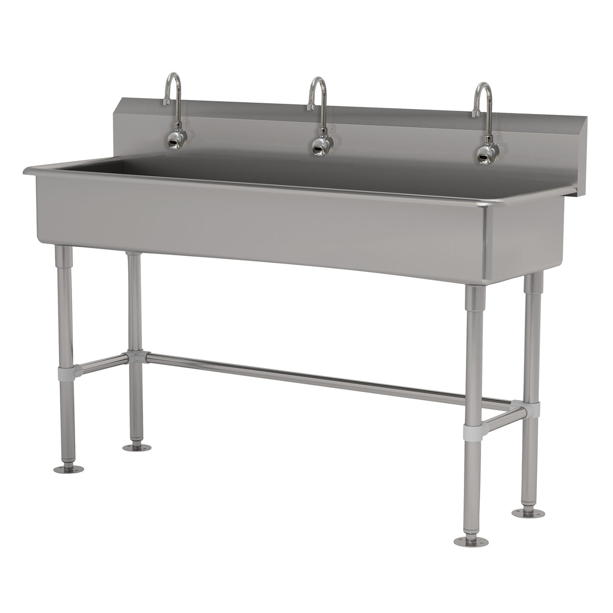Advance Tabco FS-FM-60EF 60" Freestanding Multi-Station Hand Sink with e-Faucet - 14 gauge