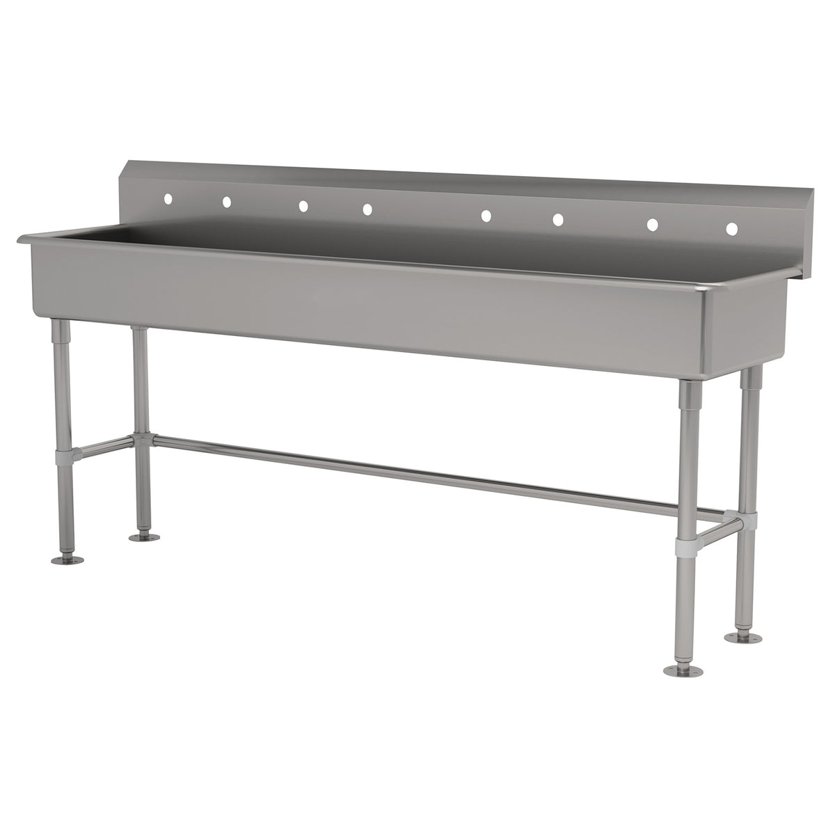 Advance Tabco FS-FM-80 80" Freestanding Multi-Station Hand Sink without Faucet - 14 gauge