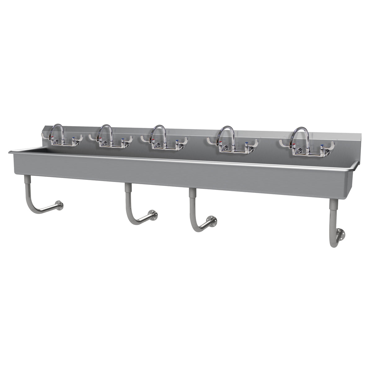 Advance Tabco FS-WM-100-ADA-F 100" Wall Mounted Multi-Station Hand Sink w/ Wrist Faucet - 14 gauge