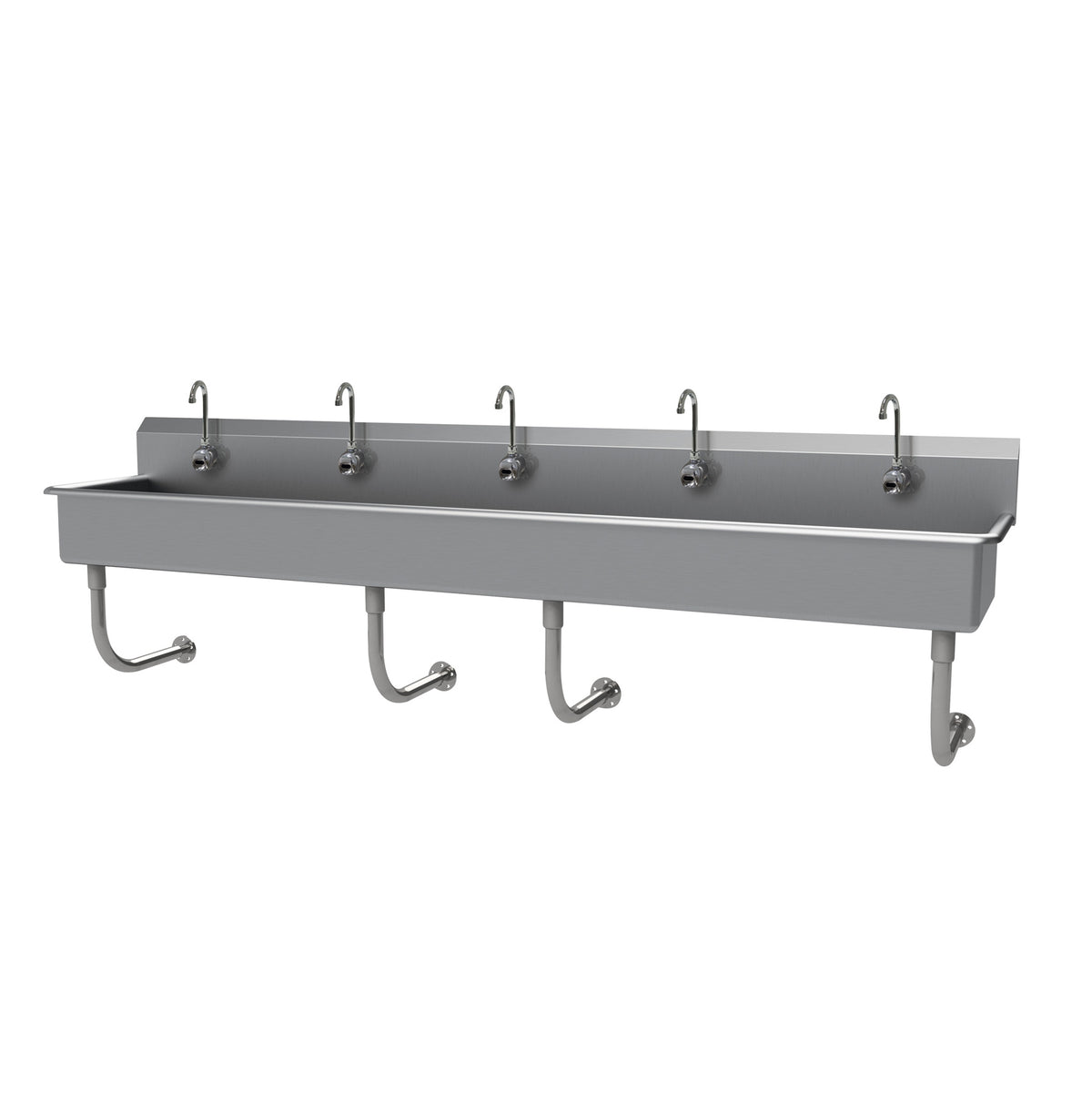 Advance Tabco FS-WM-100EF 100" Wall Mounted Multi-Station Hand Sink with e-Faucet - 14 gauge