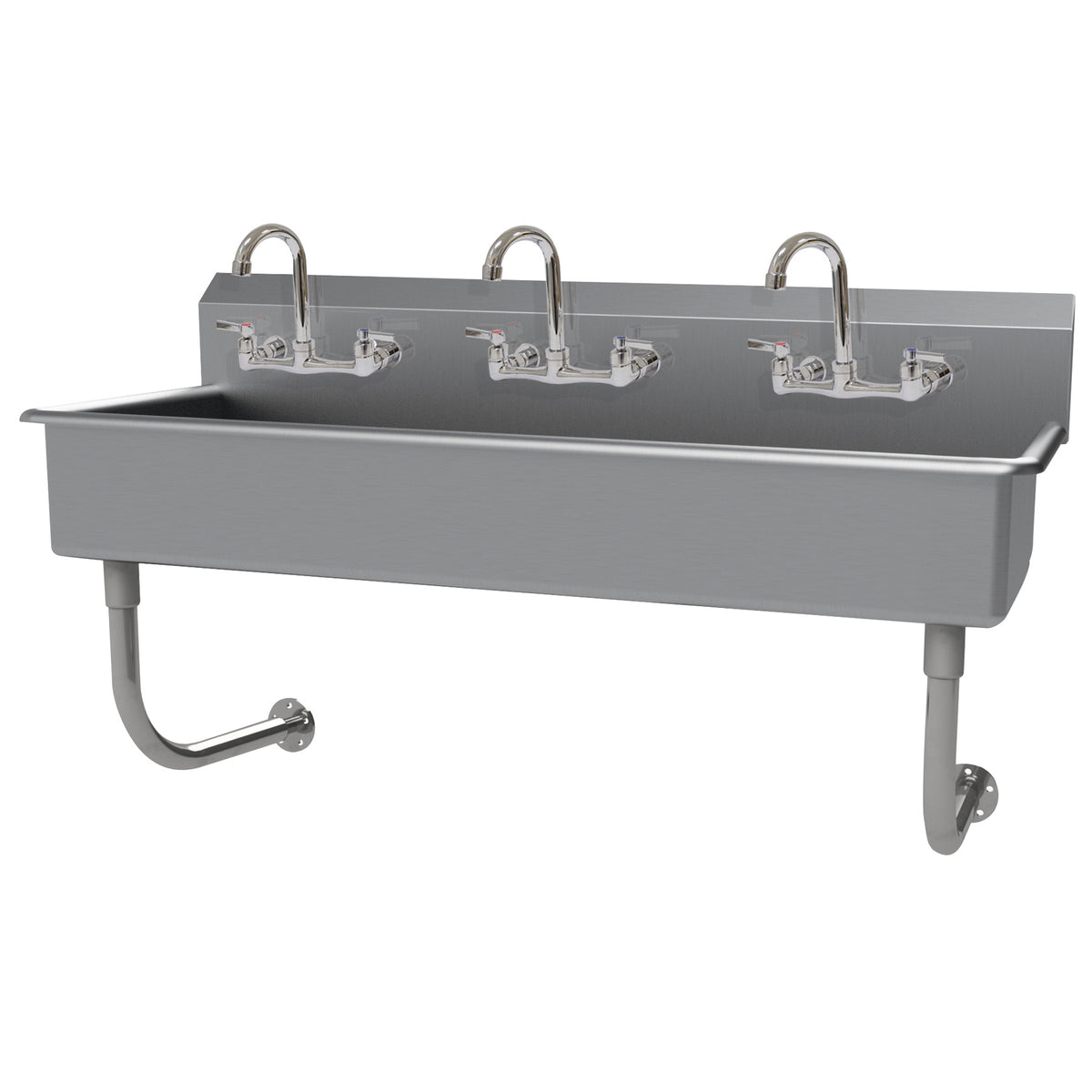 Advance Tabco FS-WM-60-F 60" Wall Mounted Multi-Station Hand Sink with Faucet - 14 gauge