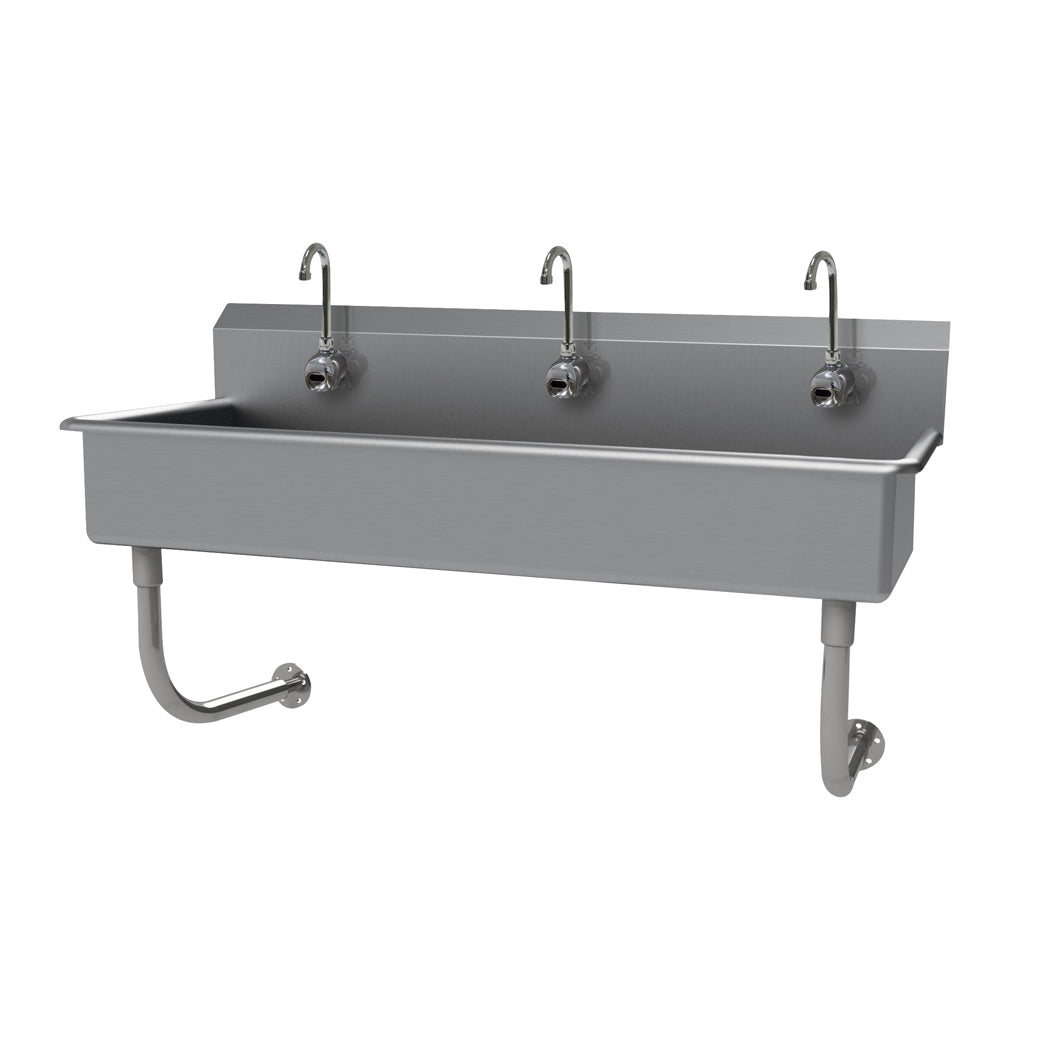 Advance Tabco FS-WM-60EF 60" Wall Mounted Multi-Station Hand Sink with e-Faucet - 14 gauge
