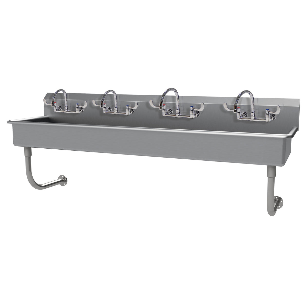 Advance Tabco FS-WM-80-ADA-F 80" Wall Mounted Multi-Station Hand Sink with Wrist Faucet - 14 gauge