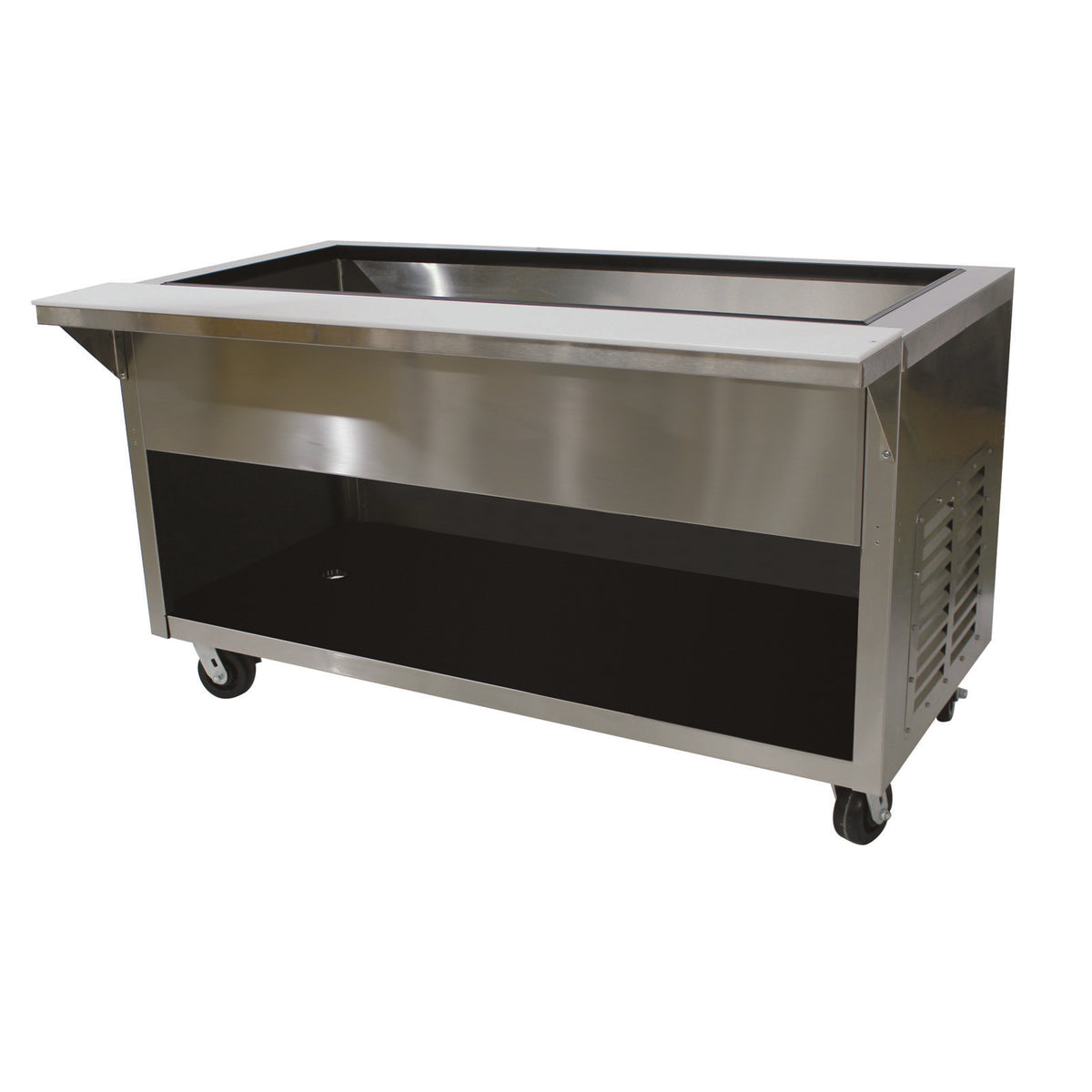 Advance Tabco HDCPU-3-BS 47" Heavy-Duty Ice-Cooled Table with Enclosed Base, (3) Pan
