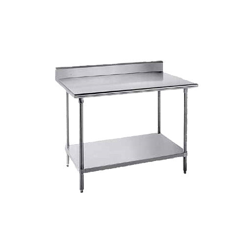 Advance Tabco KAG-362 24" Open Base Work Table, Galvanized Base / 5" Backsplash