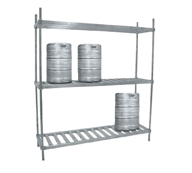 Advance Tabco KR-42 42" Aluminum Keg Rack with 4 Kegs Capacity and 3 Shelves