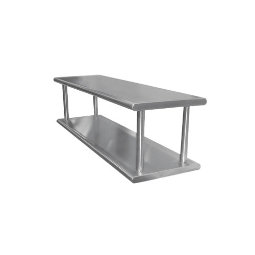 Advance Tabco PA-18-144-2 Pass Thru Shelf With Overshelf - 144"W x 18"D