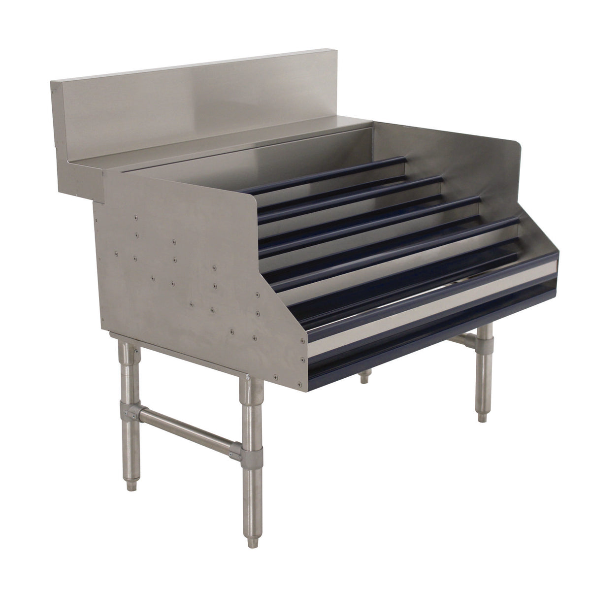 Advance Tabco PLD-3036 36"W Stainless Steel Liquor Display Cabinet, (5) steps, (45) capacity
