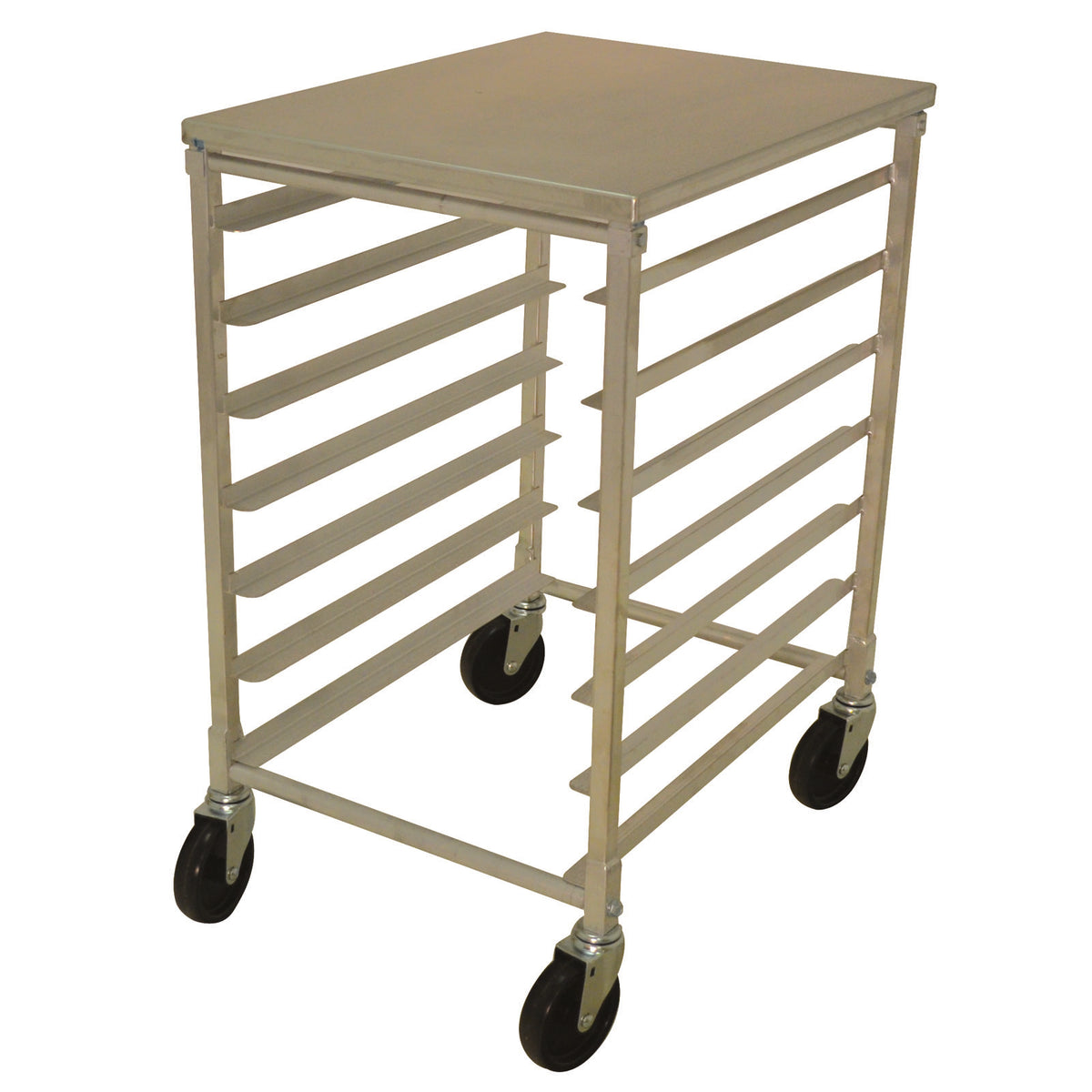 Advance Tabco PR7-4KT 7 Pan Mobile Half Height End Load Sheet Pan Rack with Removable Top