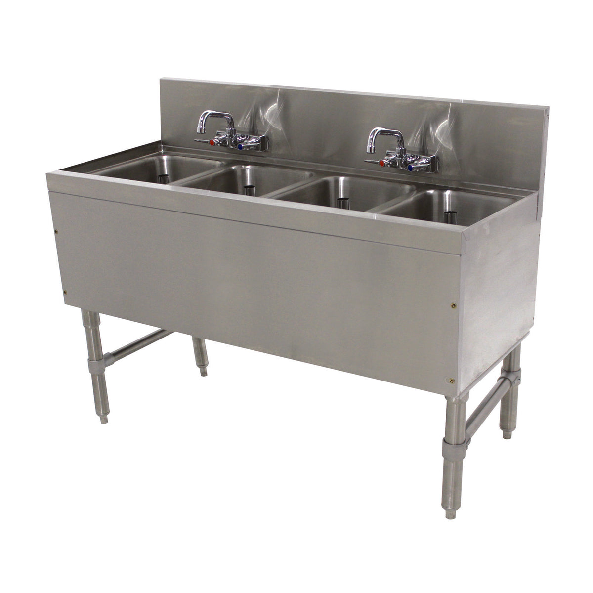 Advance Tabco PRB-19-44C 48" Underbar Sink Units, 4 Compartment without Drainboard