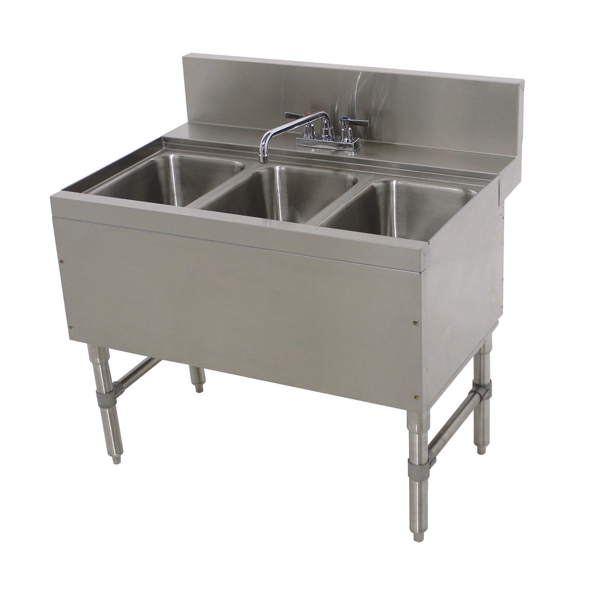 Advance Tabco PRB-24-33C 36" Underbar Sink Units, 3 Compartment without Drainboard