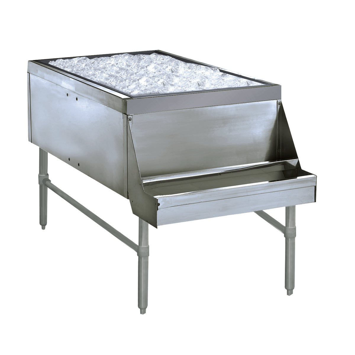 Advance Tabco PRPT-2442 24" Pass-Thru Underbar Ice Bin / Cocktail Station, 175 lb. Capacity