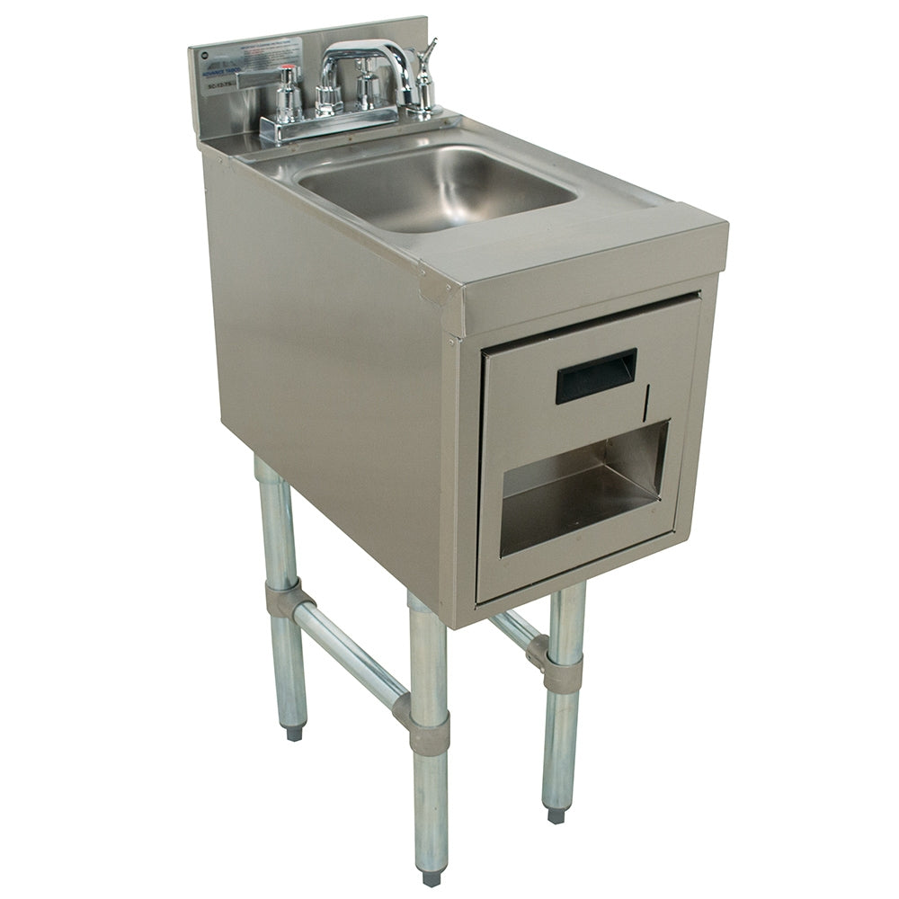 Advance Tabco SC-15-TS 15" Free Standing Underbar Hand Sink Unit w/ Soap & Towel Dispenser