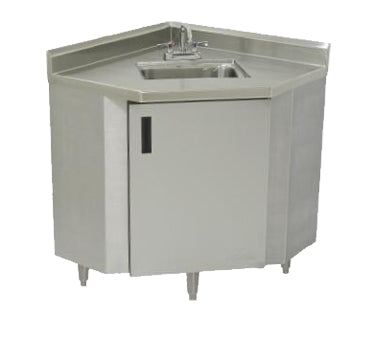 Advance Tabco SHK-2441 41" Freestanding Corner Cabinet Hand Sink with Faucet - 18 gauge