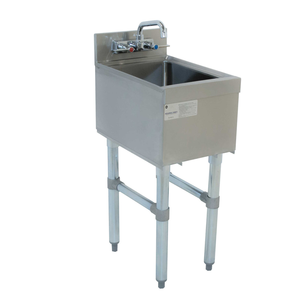 Advance Tabco SL-HS-15 15" Free Standing Underbar Hand Sink Unit with Splash Mount Faucet