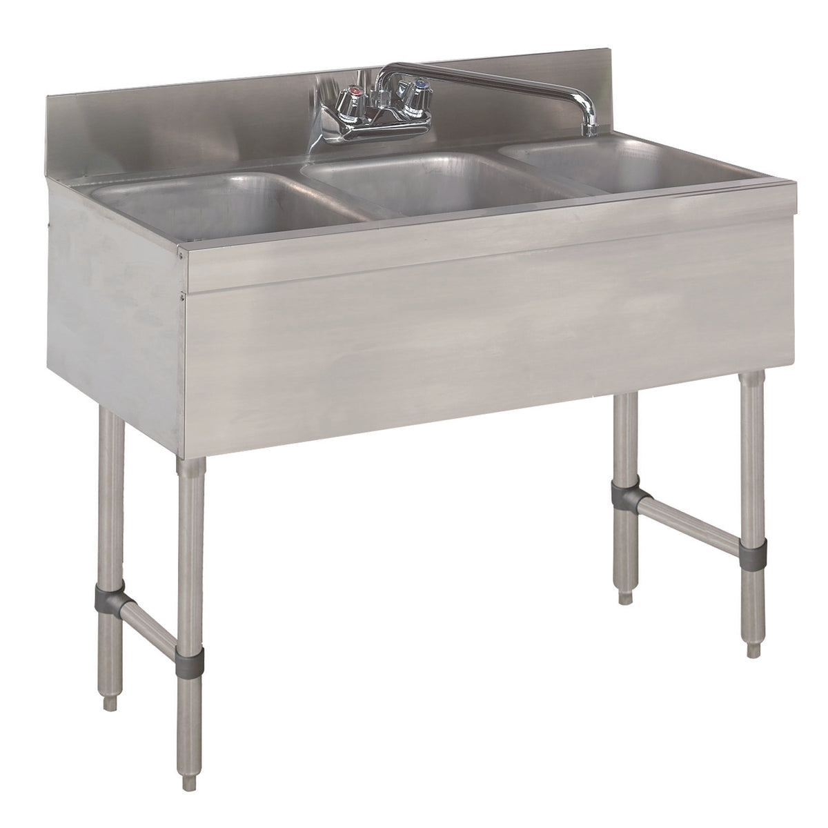 Advance Tabco SLB-33C 36" Underbar Sink Units, 3 Compartment without Drainboard