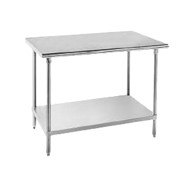 Advance Tabco SS-367 84" x 36" 14-Gauge Stainless Steel Work Table with Adjustable Undershelf