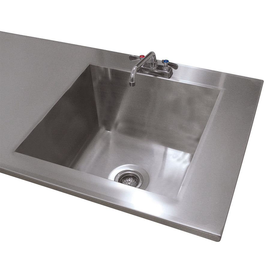 Advance Tabco TA-11G Sink Welded Into Table Top, 28"W X 20"D X 12" Deep Bowl